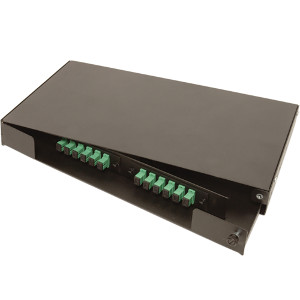 163180ML - Fiber Rack Mount Distribution Enclosure w/Swing Out Door - Holds 2 Panels, 2 Splice Tray Capacity, 1