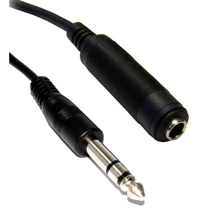 501715/25BK - 1/4" (6.35mm) Stereo Audio Extension Cable - Male to Female - 25ft