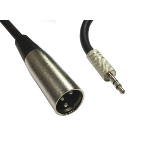 501906/25 - XLR 3-Pin to 3.5mm Stereo Microphone Cable - Male to Male - 25ft