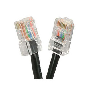 10196X1BL - CAT6 24AWG UTP Bootless Ethernet Network RJ45 Patch Cable - Black - 1FT
