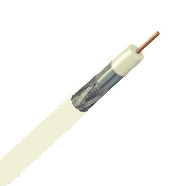 140117WH - RG6 Coax Cable, 3GHz, Dual Shield, Riser (CMR), Solid Bare Copper Conductor, White - 1000ft